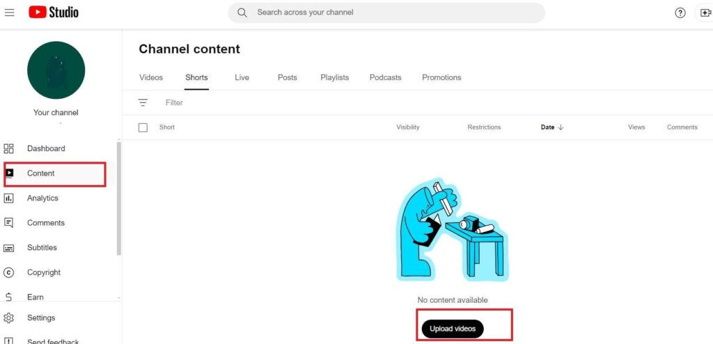 Upload first YouTube video