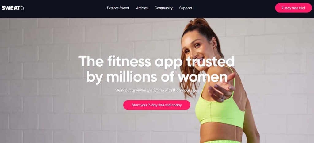 SWEAT app website