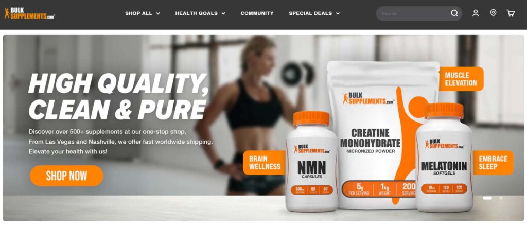 Bulk supplement website