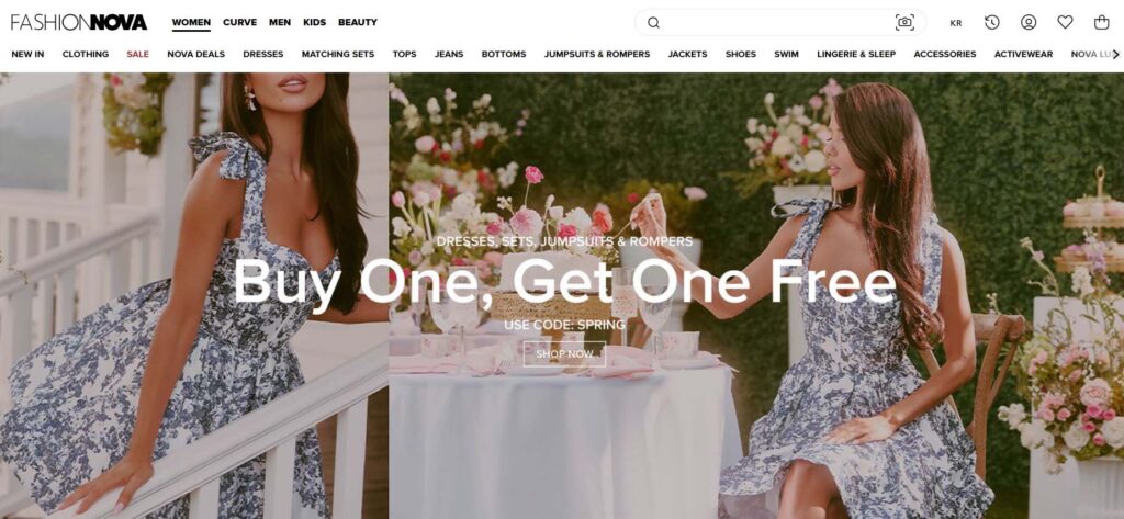 Fashion Nova website screenshot