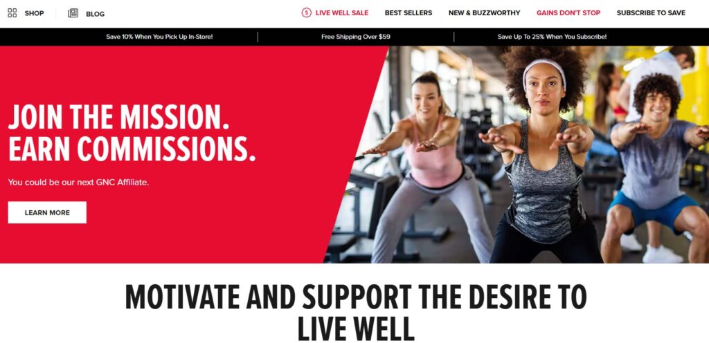 American fitness affiliate programs - Gnc website