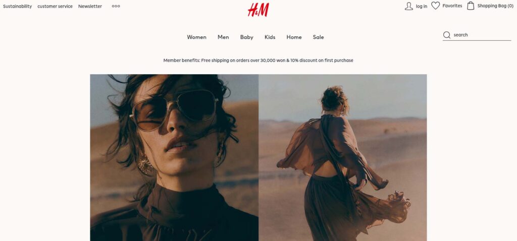 H&M website