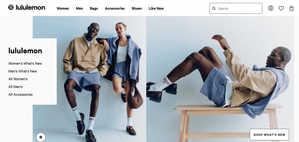 Lululemon website