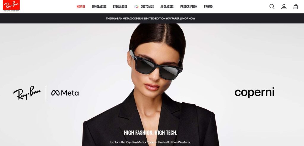 Ray Ban website