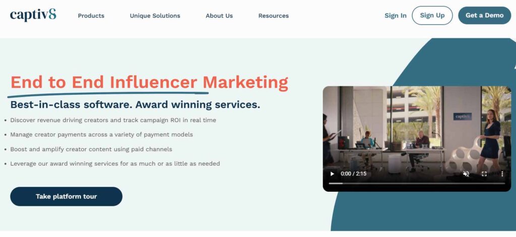 Captiv8 homepage