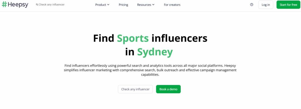 Heepsy homepage