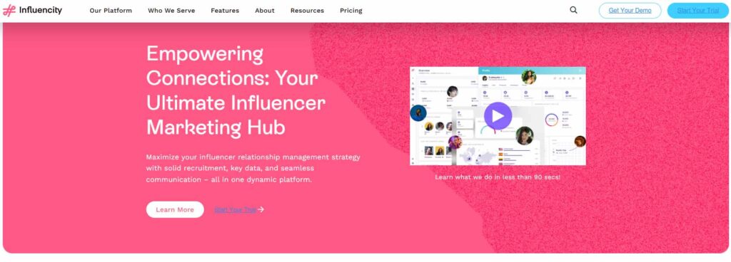Influencity Homepage