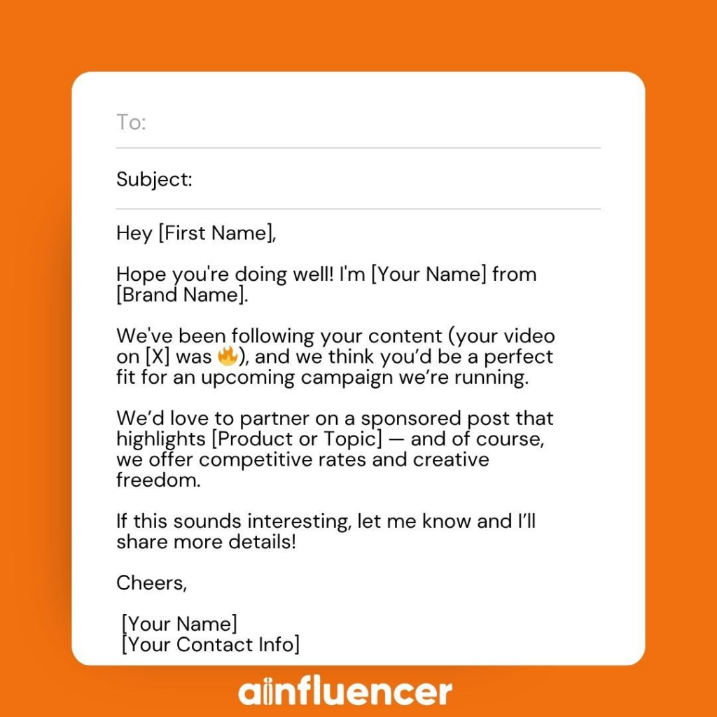 influencer outreach message