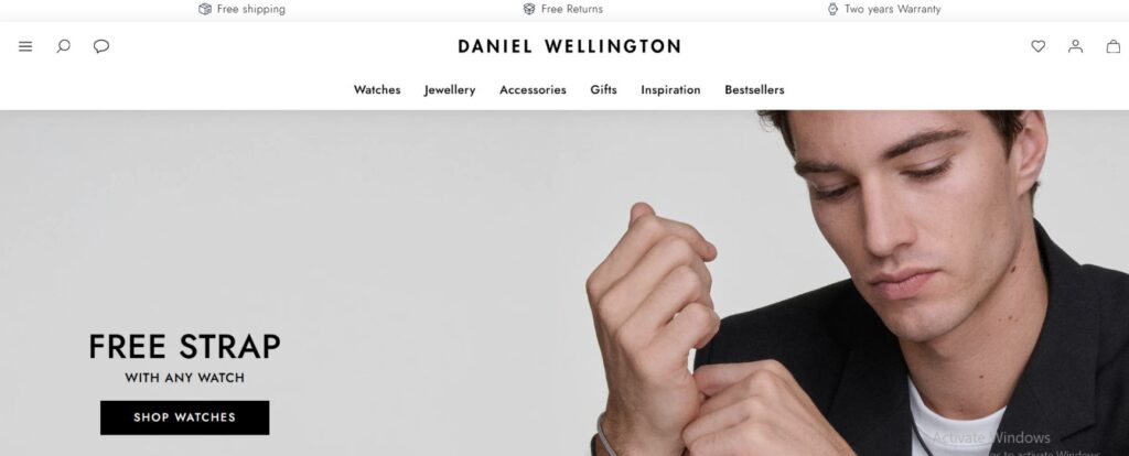Brands that work with micro influencers: Daniel Wellington