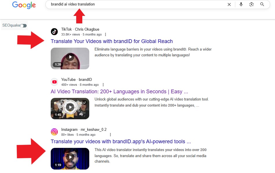 influencer posts on Google searches