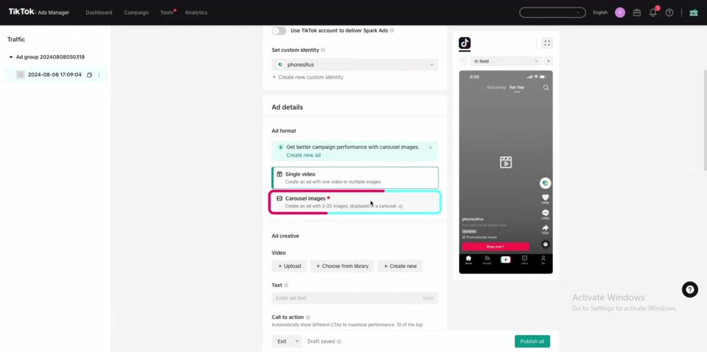how to run TikTok ads step eight