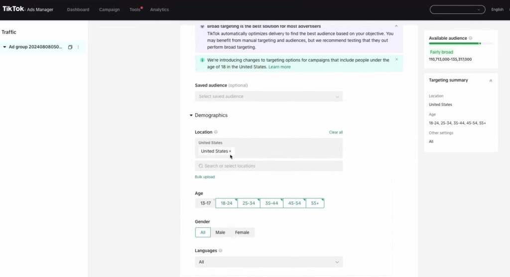 how to run TikTok ads step four