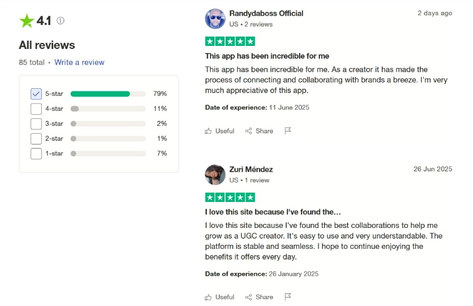 Ainfluencer Trustpilot Review