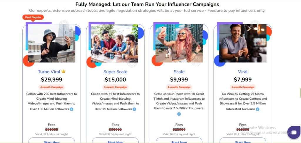 ainfluencer pricing and plans