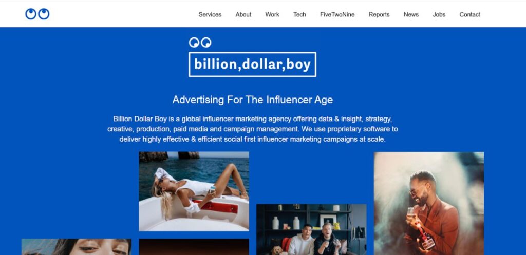 Influencer marketing agencies: Billion Dollar Boy 