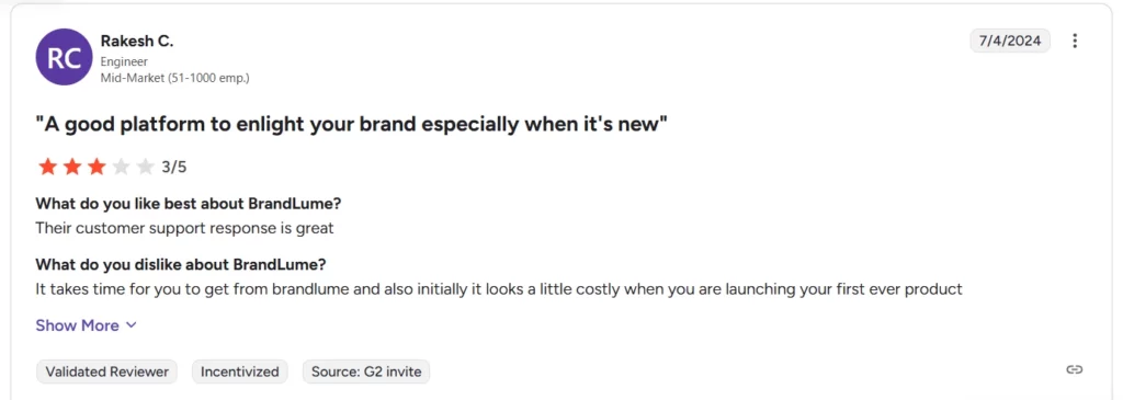 BrandLume reviews on G2