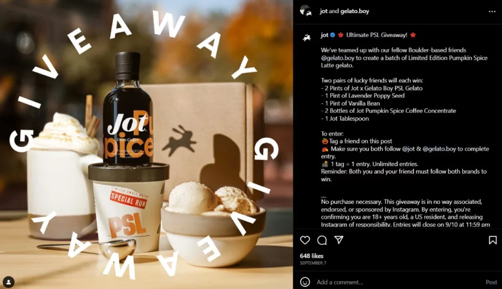 Use giveaway and contests on Instagram to gain followers 