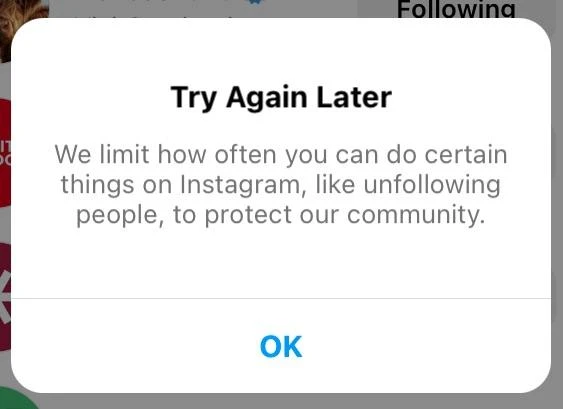 Instagram's limitation for follow_unfollwoing