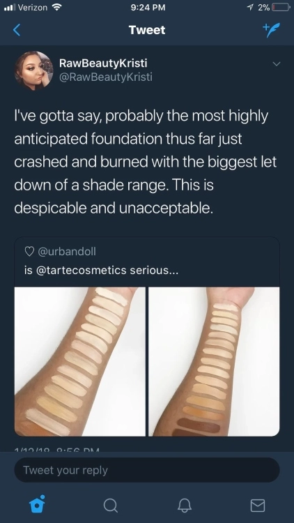 Tarte's crisis on social media