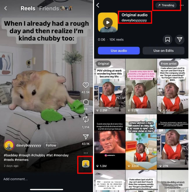 Use Original or Viral Audio 