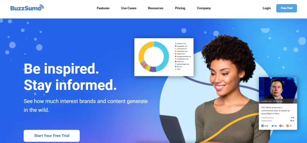 Buzzsumo, free influencer tool