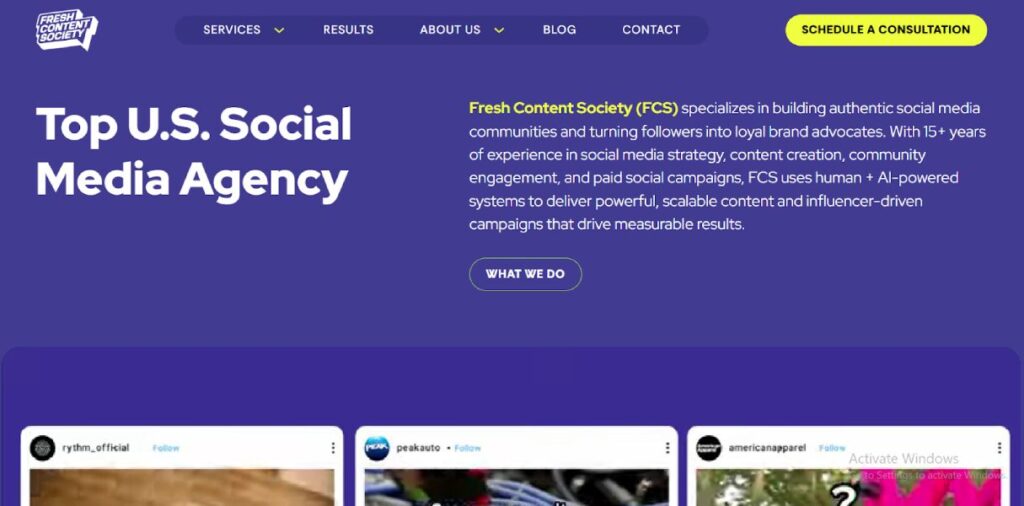 Influencer marketing agencies in Chicago: Fresh content society 