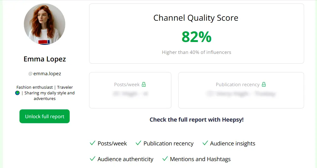 Heepsy free follower checker