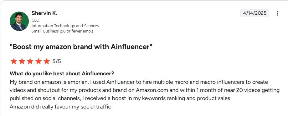 review of Ainfluencer