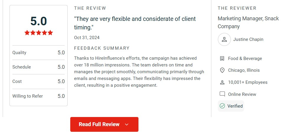 hireinfluence user review