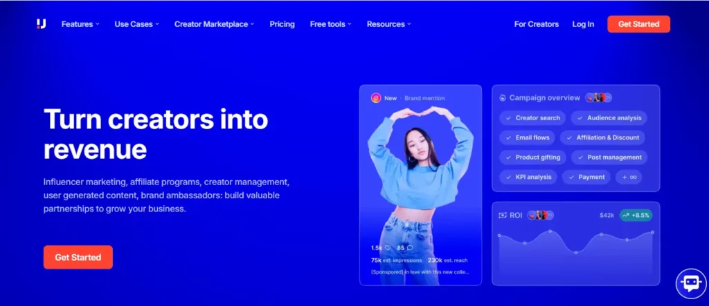 upfluence homepage
