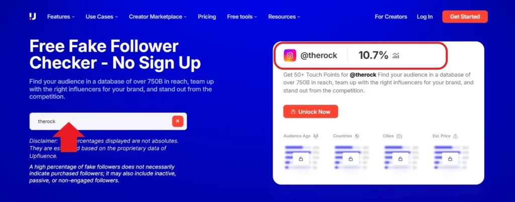 free fake follower on Upfluence