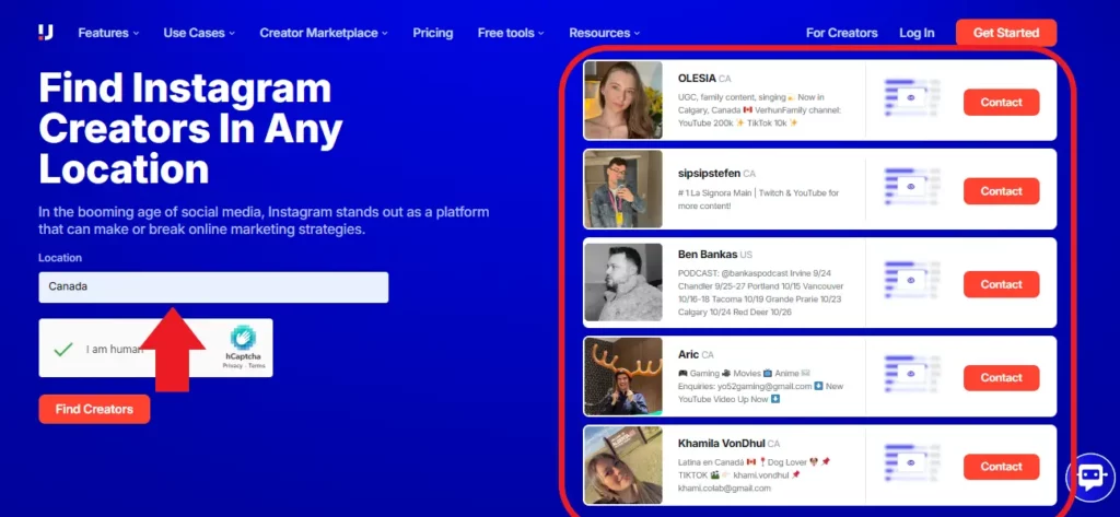 Upfluence influencer search tool