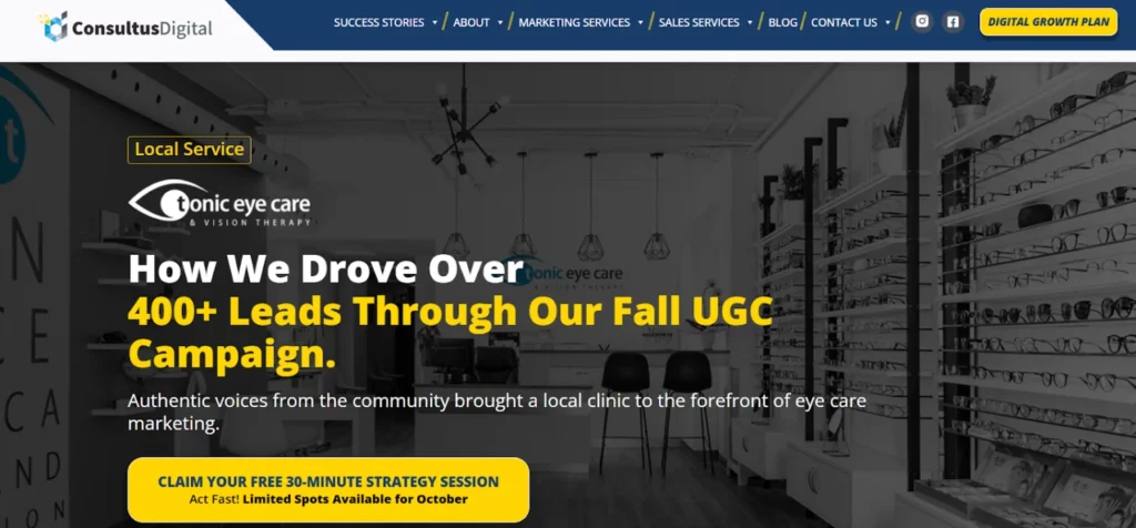 Consultus Digital Case Study: Tonic Eye Care & Vision Therapy