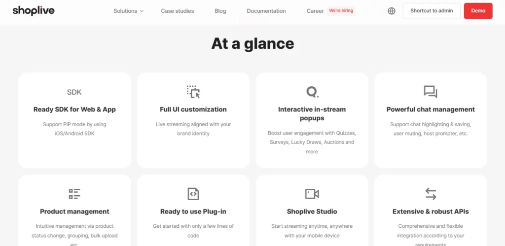 Shoplive: live shopping platform features