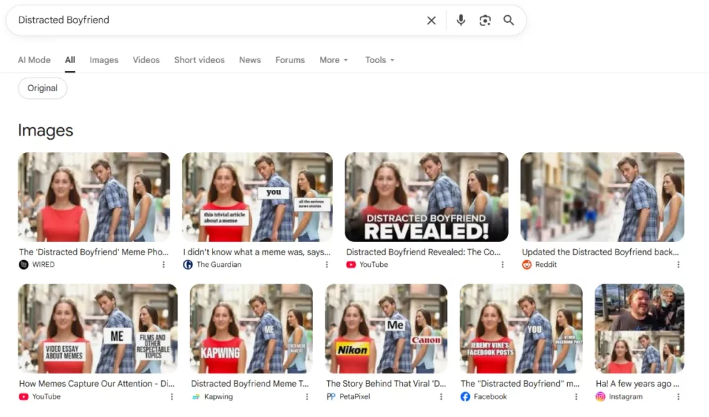 The distracted boyfriend meme