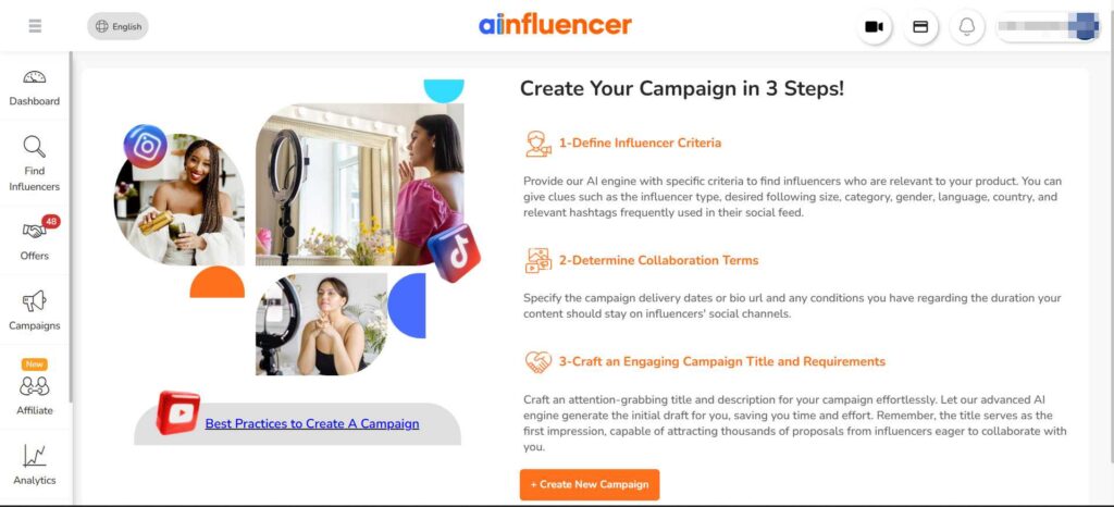 Ainfluencer Campaign Creation