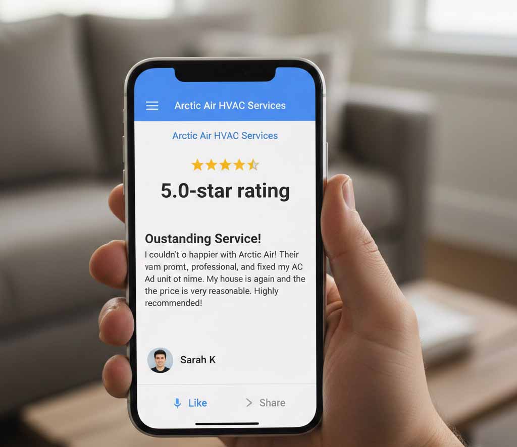sample of hvac reviews - generated by Gemini