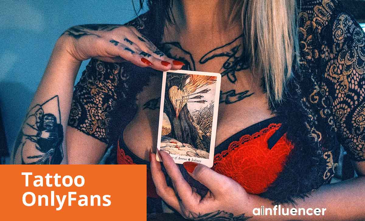 Tattooed OnlyFans model in a stars-and-stripes bikini showing full-leg tattoos