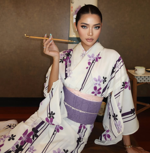 Lily, a transgender Singapore OnlyFans creator in a kimono